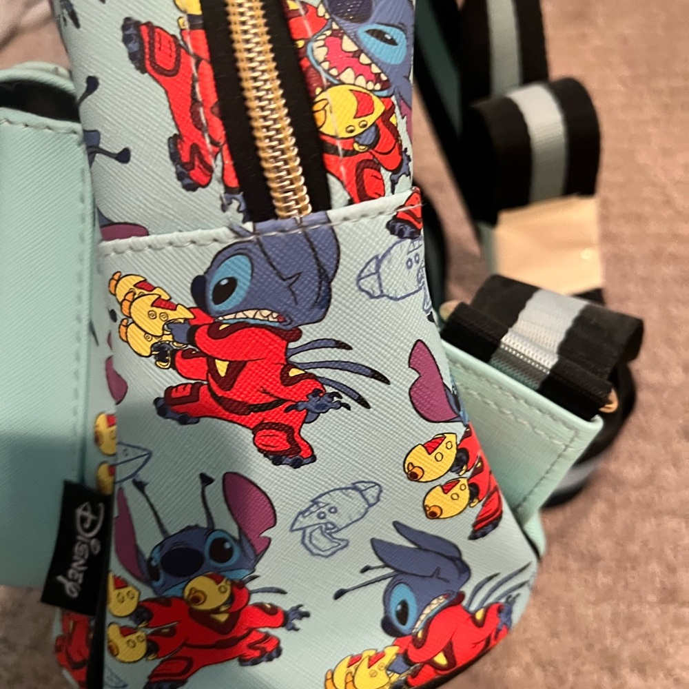 Disney Stitch Patterned Backpack With Red And Blue - image 6